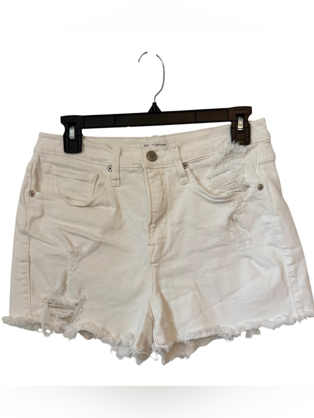 Good American White Denim distressed Women Shorts Size 4/27